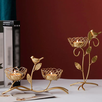 Candlestick Holders Iron Bird Candlestick Decoration Creative Table Candlestick Home Romantic Candlelight Dinner Props Candle Holders (Size : C)