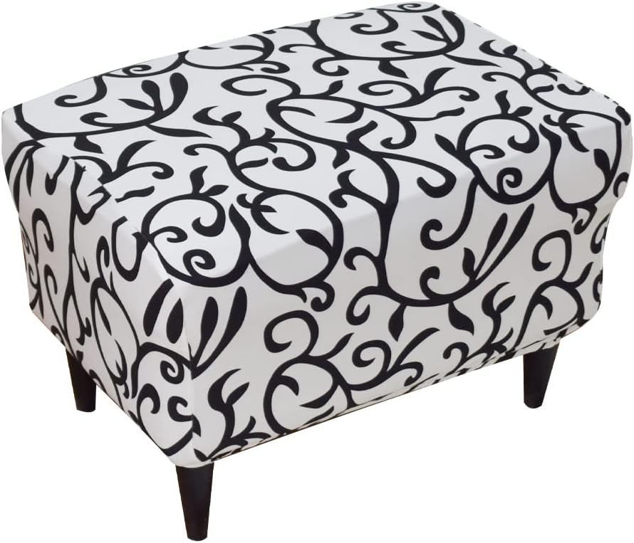 Eco-Ancheng Chair Cover Stretch Ottoman Cover Rectangular Storage Ottoman Slipcover Footrest Stool Covers Ottoman