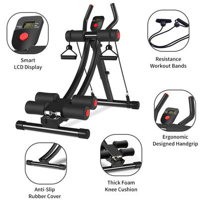 Fitlaya Fitness Core & Abdominal Trainers AB Workout Machine Home Gym Exercise Machine Ab Cruncher Foldable Fitness Equipment