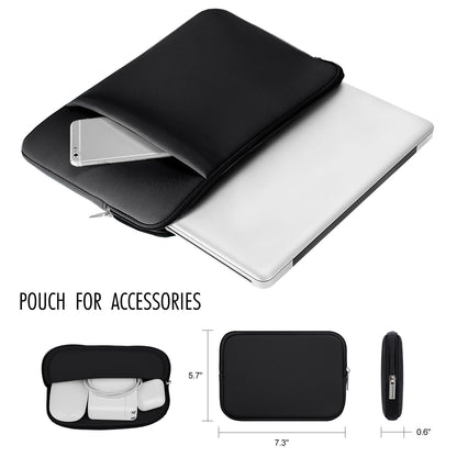 RAINYEAR 13 Inch Laptop Sleeve Compatible 13.3" MacBook Air/Pro M1 M2 M3 M4 A3240 A3113 A2681 A2337 A1932 A2179 A2338 A1706 A1708 Case Bag with Front Pocket Accessories Pouch (Red, Upgraded Version)