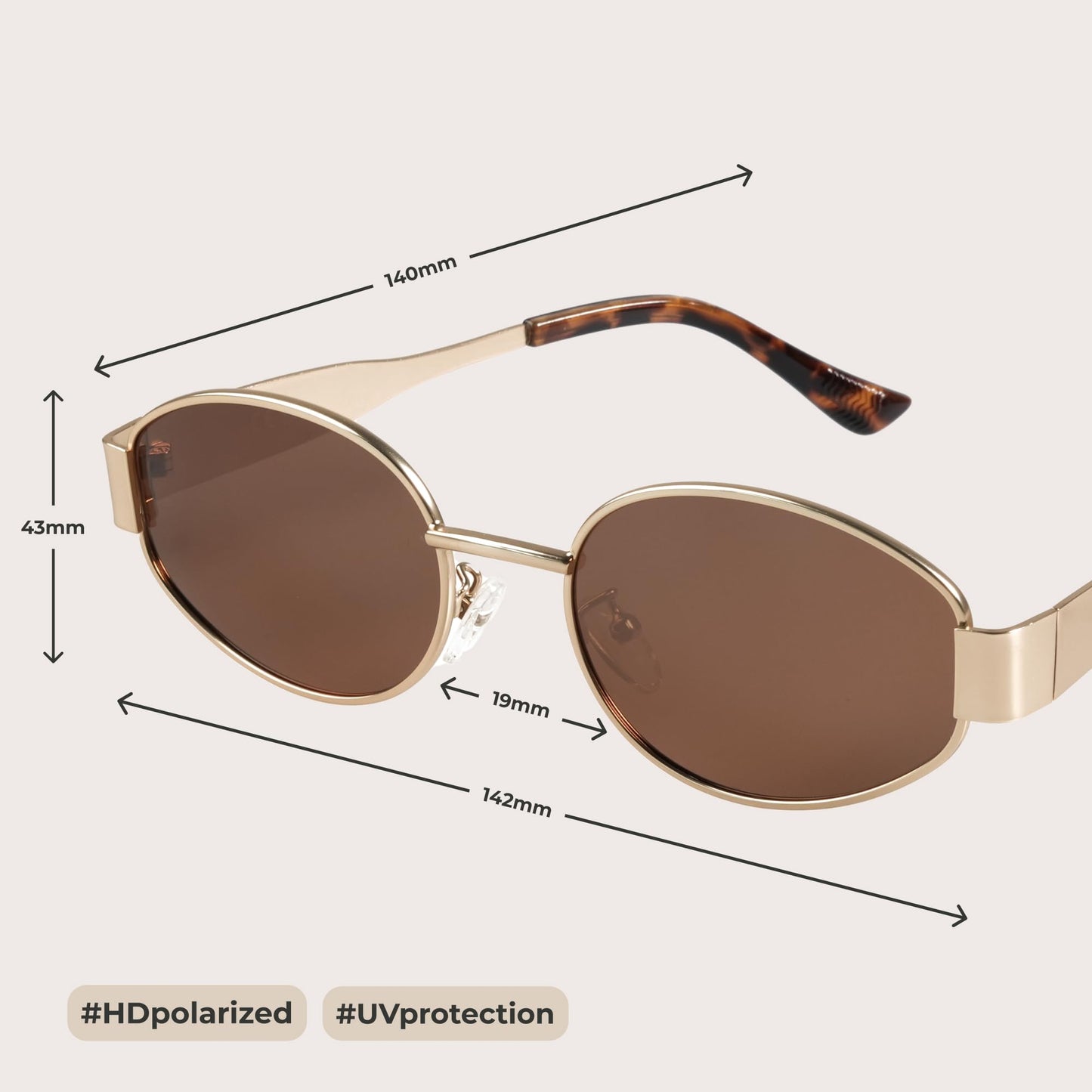 livho 2025 Trendy Oval Sunglasses - Stylish Polarized Shades for Everyday - Retro Metal Frames