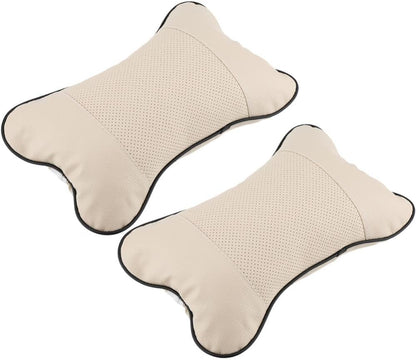 Car Headrest Pillow, Skin-Friendly Headrest Pillow for Car Seat, Office Chair (Beige)