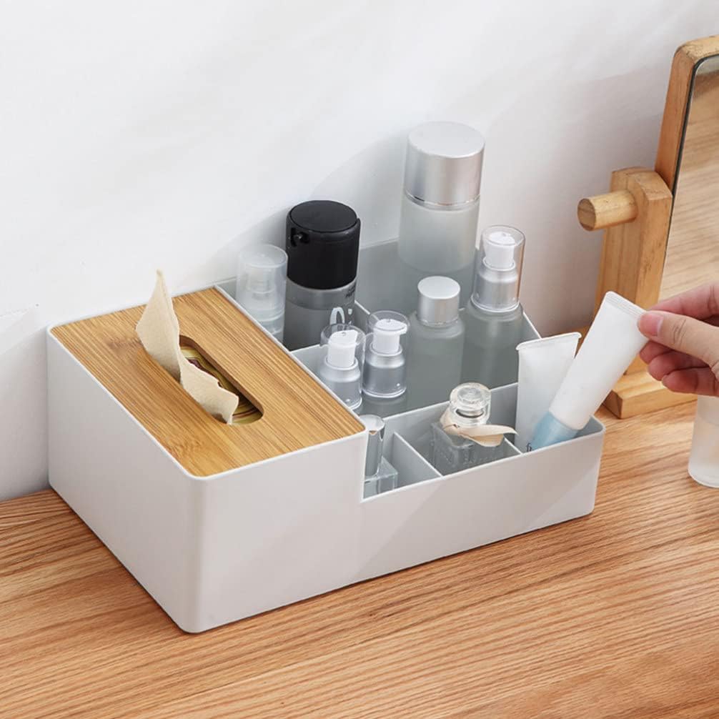 Cabilock Multifunction Hair Tool Organizer Box, Light Grey Desktop Storage for Home and Office Supplies
