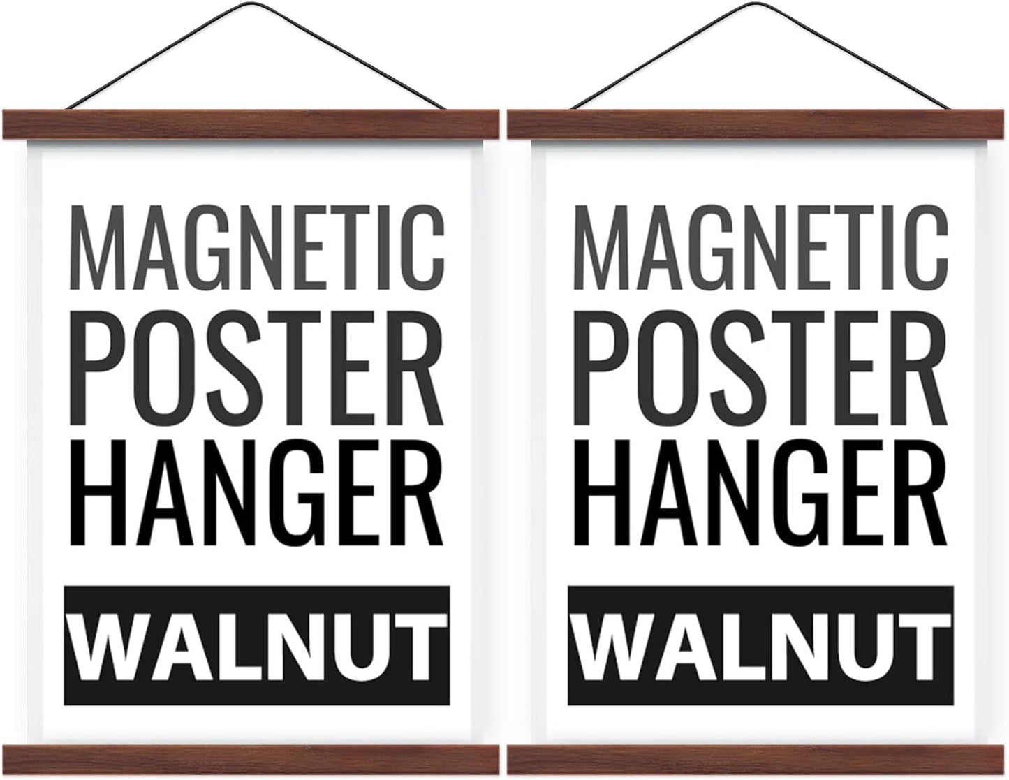 16x20 16x24 16x22 Magnetic Poster Hanger Frame for Movie Music Posters Wall Art, Walnut Wood Picture Frames for Large