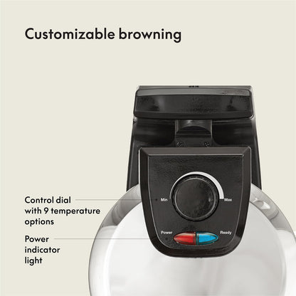 bella Classic Rotating Belgian Waffle Maker with Nonstick Plates, Removable Drip Tray, Adjustable Browning Control and Cool Touch Handles, Stainless Steel