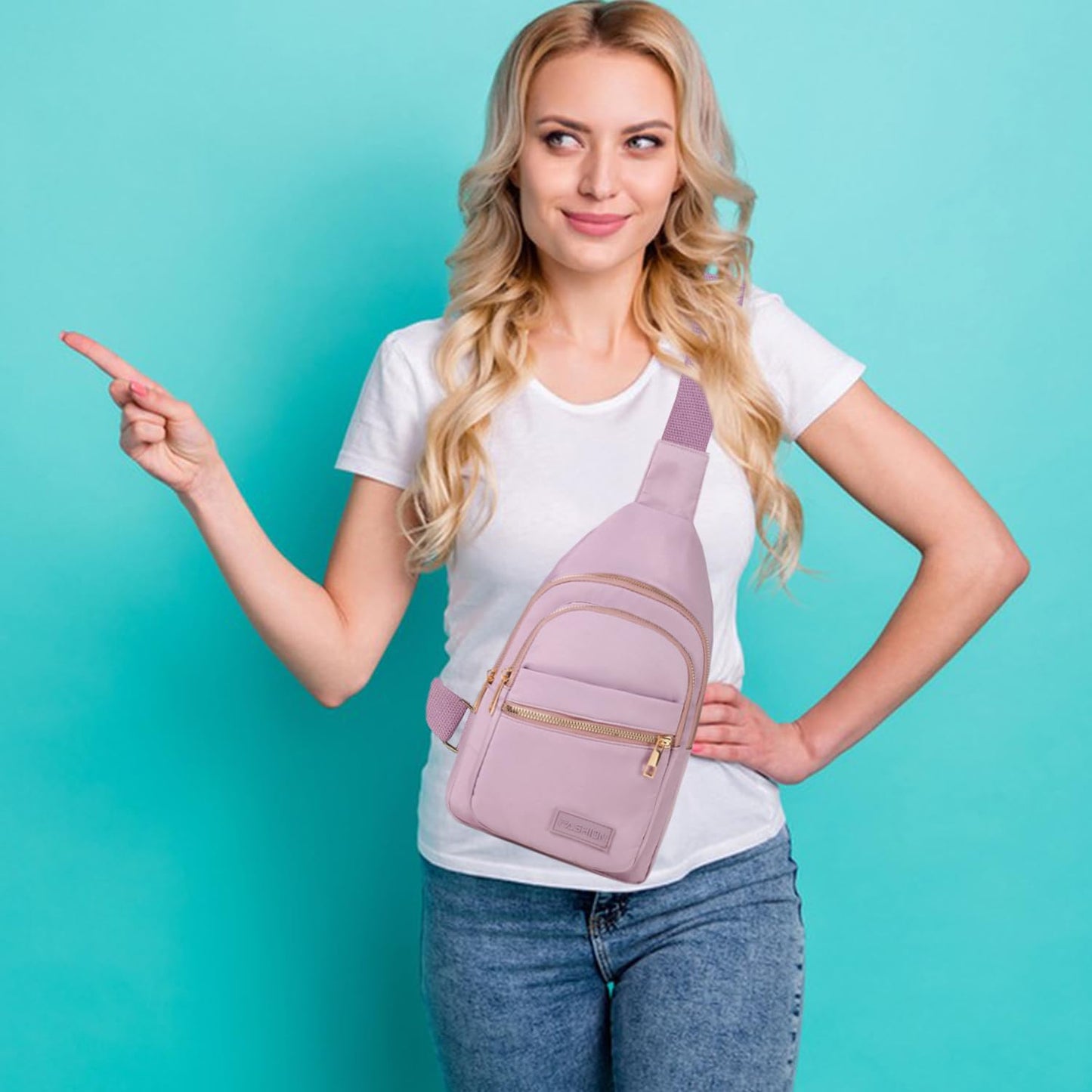 Cross Body Bag Sling Backpack Fanny Pack Small Crossbody Bags for Women Trendy - Black