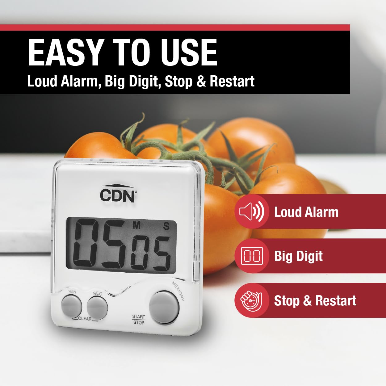 Large Digit Timer Loud Alarm Component Design