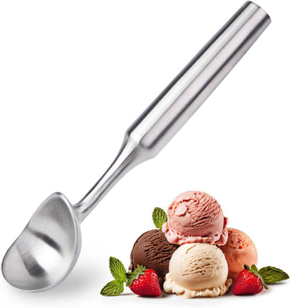 Seamless Frozen Saebye Ice Cream Scoop Stainless Steel. Ice Cream Scooper, Heavy Duty, Design, Comfortable Grip Long
