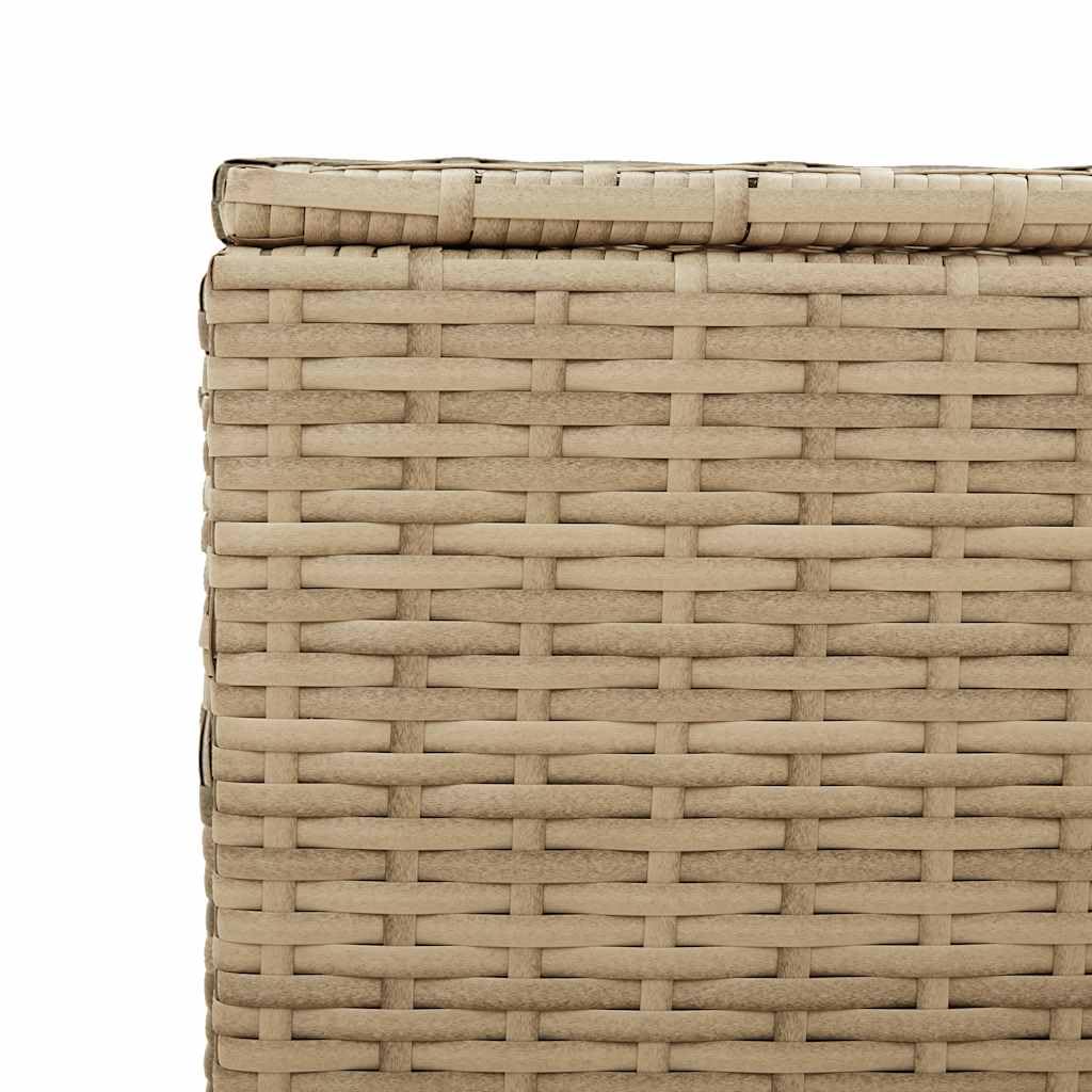 Kalmrek Garden Storage Box 259.9 Gal Poly Rattan Chest with Bag and Gas Springs for Outdoor Patio Yard Porch Deck Storage Bench Organizer