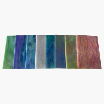 HAOSUM 8 Pack Iridescent Rainbow Stained Glass Sheets,4 x 6 inch Mosaic Glass,Art Glass Opaque for DIY Kits, Mosaics Projects (Iridescence)