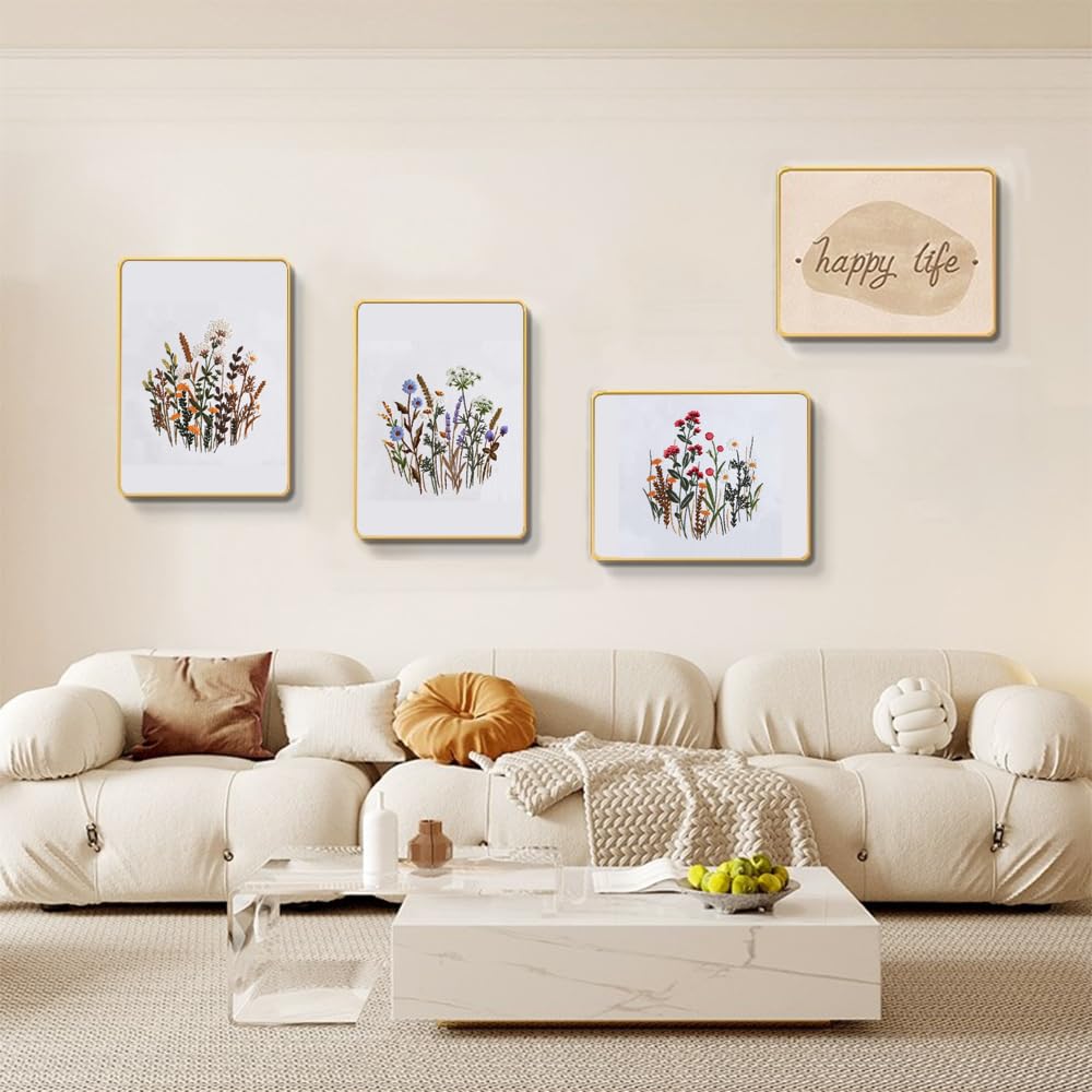 COCOMOX 3 Sets Embroidery Practice Kits, Flower Pattern Embroidery Kit for Beginners Adults, Hand Embroidery Kit, Easy to Follow Instruction and Video