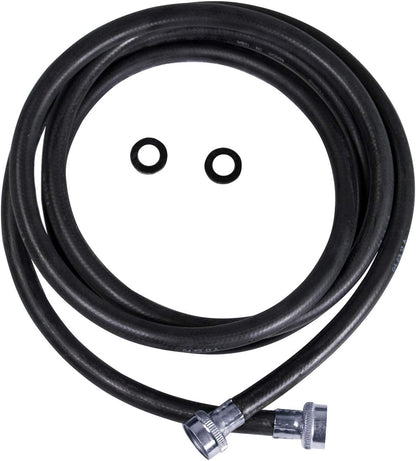 2565, 5 Feet Washing Machine Hose, Durable Black EPDM Rubber Tube Cover, 3/4" x 3/4" Female Connector, MADE IN USA
