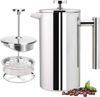 Stainless Steel French Press Coffee Maker, 800ml Easy Clean Tea Pot with Filter - axGear