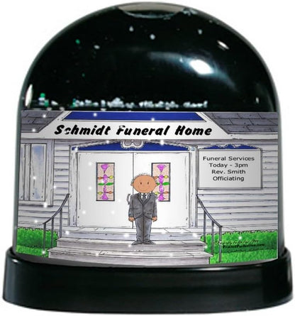 PrintedPerfection.com Personalized Funeral Director - Male Snow Globe Gift