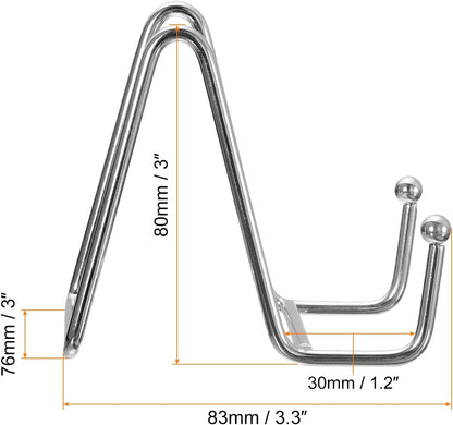 uxcell Plate Stand for Display, 5Pcs 3 Inch Iron Easel Holders for Decorative Plates, Pictures, Photo Books, Silver