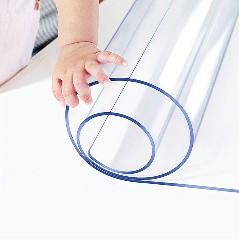 42 X 78 Inch Clear Table Protector Eco Clear Plastic Vinyl Tablecloth Rectangle Protective Desk Office Top Pad Cover Glass Wood Dining Coffee End Tabletop Protection Mat Clean Polyester Wipeable PVC