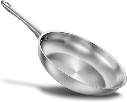 KOCH SYSTEME CS 8 Inch Stainless Steel Frying Pan, PFAS-Free Cooking Pan with Stay-Cool Handle