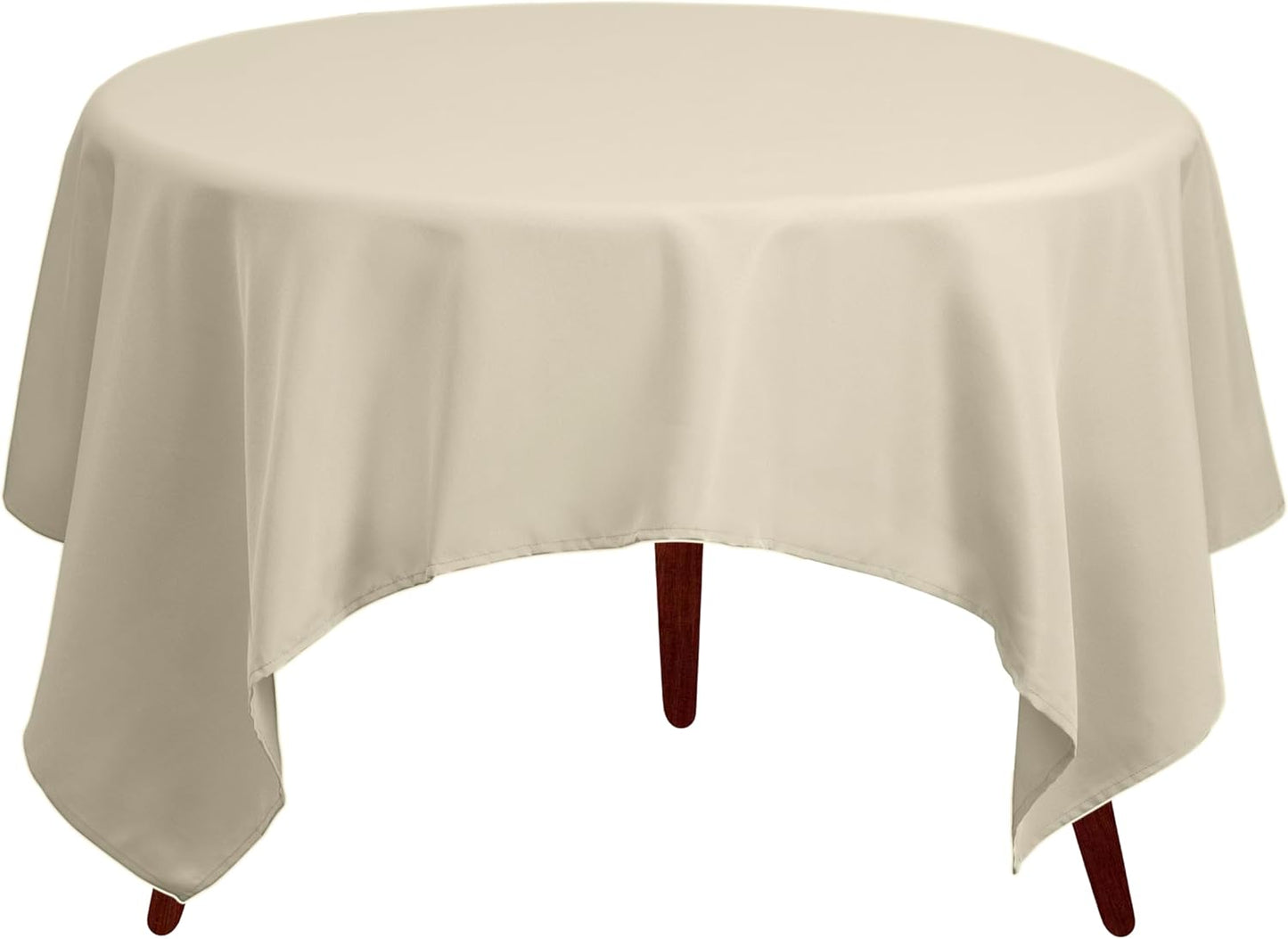 Gee Di Moda Square Tablecloth - 70 x 70 Inch Ivory Heavy Duty Washable Fabric for Tables