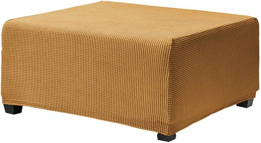 OBCREAT Ottoman Covers, Stretch Jacquard Ottoman Slipcover Soft Thick Folding Storage Cover Rectangle Footrest Stool