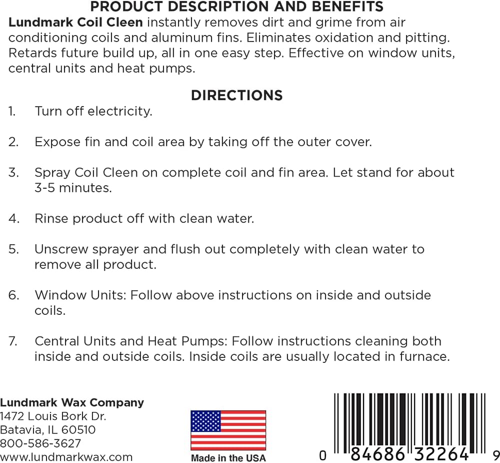 1-Gallon, 3226G01-2 Lundmark Coil Cleen, Air Conditioning Fin & Coil Cleaner