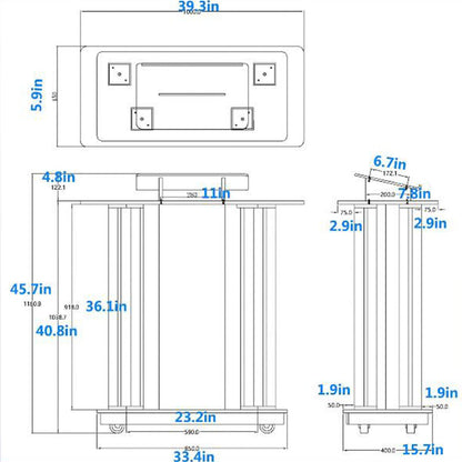 LaseVe Podium Podium Acrylic Lectern Pulpit Luminous Podium, Welcome Podium, Reception Chair Podium Conference Stage,Clear Rolling Podium Floor Podium with Light,Clear