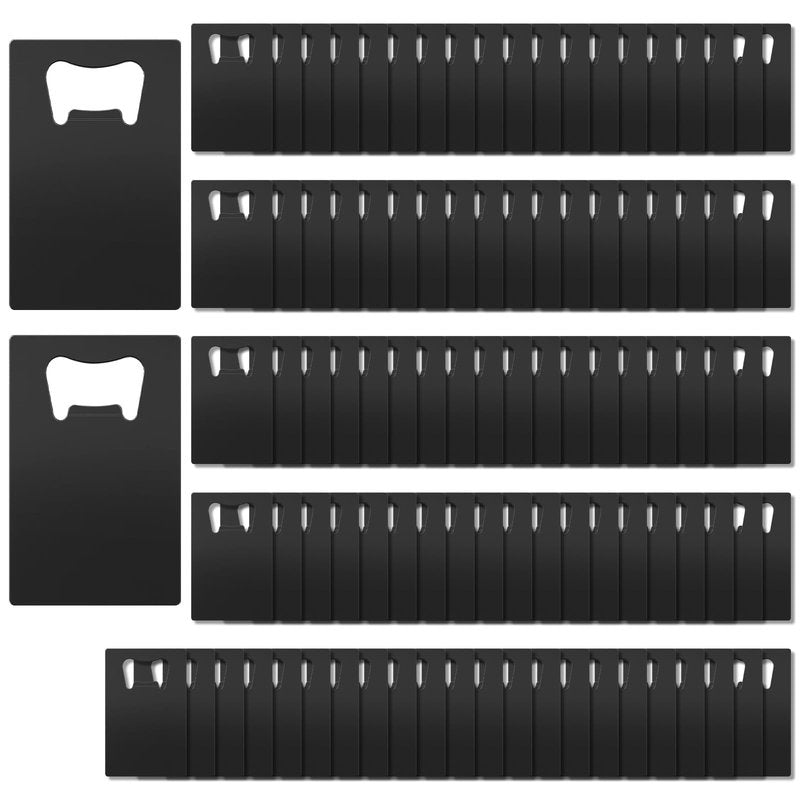 Yugada 100 Pcs Stainless Steel Metal Card Beer Bottle Openers, DIY Bottle Opener for Party Favor Wedding Favor Groomsmen Bridesmaid Gift