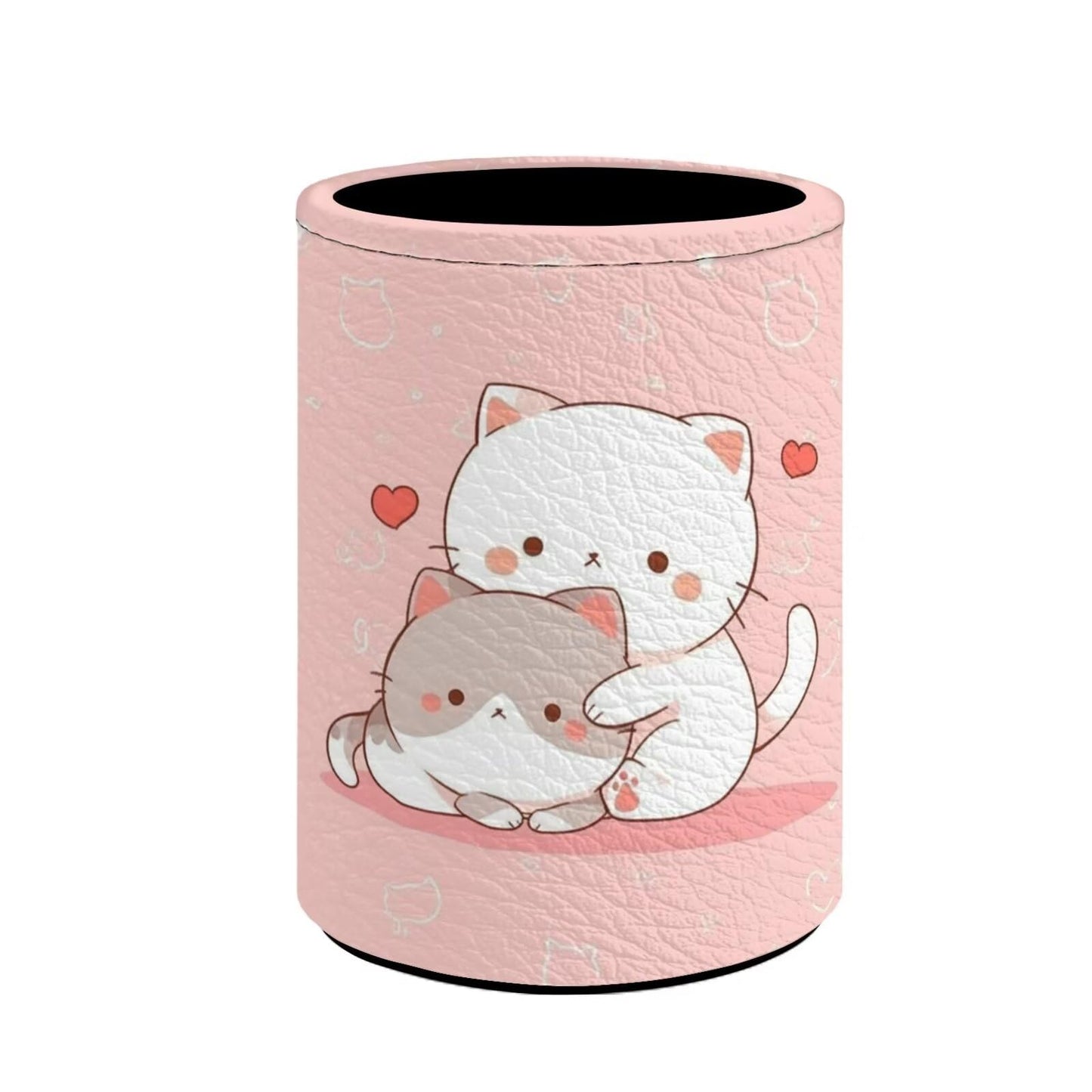 Upetstory Kawaii Cat Pencil Holder for Desk Pencil Cup Pen Holders Makeup Brush Holders Sturdy Pen Cup Pot Desktop Organizer Office Storage Pouch for Kids Teens Adults