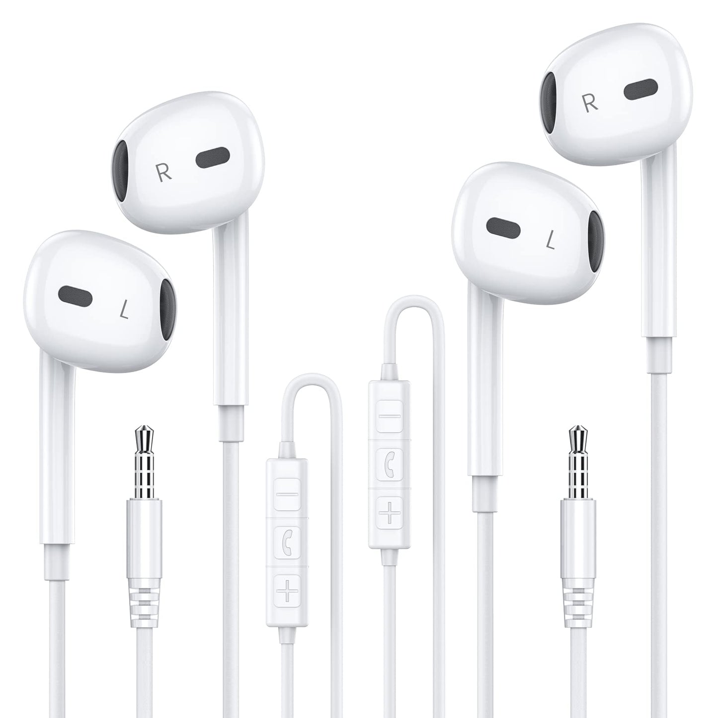 MOSWAG Wired Earbuds with Microphone, 3.5mm Jack in Ear Headphones with Microphone Suitable for Smartphones, Computers, Laptops, IPads, MP3 Players, Etc