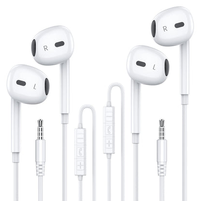 MOSWAG Wired Earbuds with Microphone, 3.5mm Jack in Ear Headphones with Microphone Suitable for Smartphones, Computers, Laptops, IPads, MP3 Players, Etc