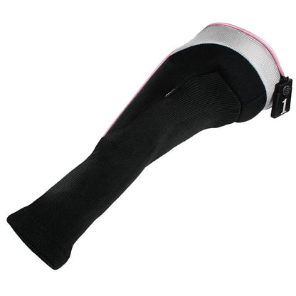 Andux 5pcs/Set Mesh Golf 460cc Driver Fairway Wood Club Head Covers Long Neck with No. Tags Black/Pink