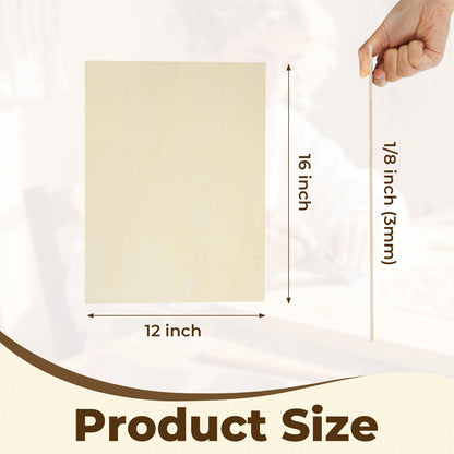 12 Pack Basswood Sheets 12"x16"x1/8", 3mm Basswood for Laser Cutting, Wood for Laser Cutting and Engraving, Laser Engraver Blanks, DIY Architectural Models Making, Wood Engraving