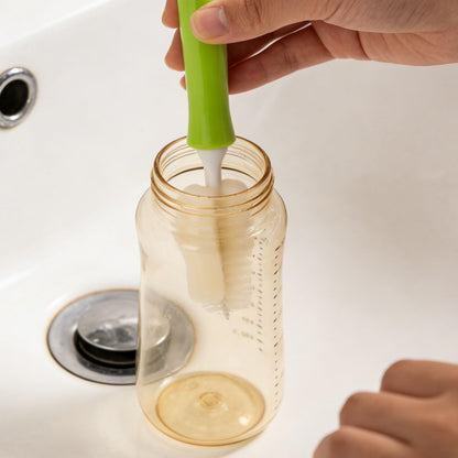 16pcs Sponge Nipple Bottle Brushes Set, Includes 6 Bottle Nipple Cleaners Washer Scrubber with 6 Replacement Brush Heads & 4 Straw Brushes for Cleaning Baby Food Feeders Cups Straws