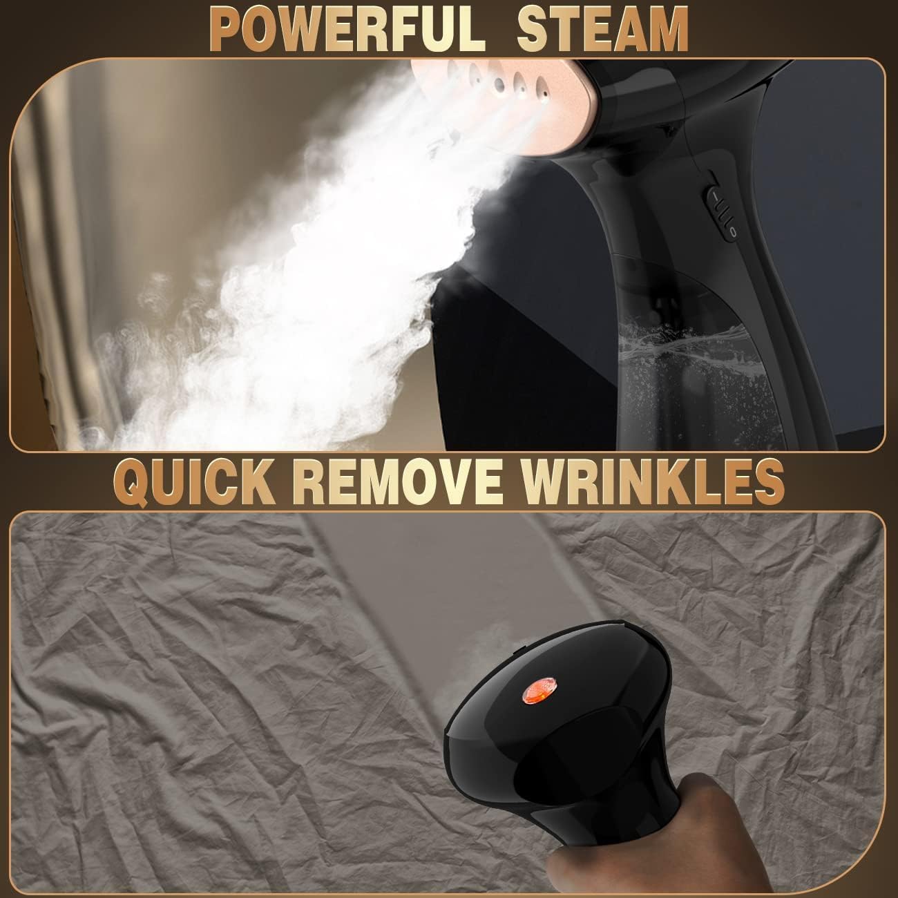 Steamer for Clothes, Handheld Garment Steam Iron with Brush for Home, Office, and Travel Wrinkle Remover
