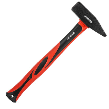 INTERTOOL 2 lbs Cross Peen Hammer, 1000g Heavy Duty Engineer Hammer, Mechanic, Blacksmith, Sheet Metal, 14” Shock Absorbing Fiberglass Handle HT08-0210