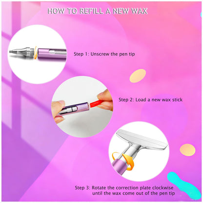 benote Diamond Art Painting Pen Refillable Wax Pen for Diamond Art Kit Accessories, Self-Stick Drill Pens with Metal Correction Plate for 5D Craft DIY Nail - B18