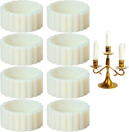 Skiennix Silicone Taper Candle Holders - 8PCS Rubber Gripper Rings for Weddings & Home Decor