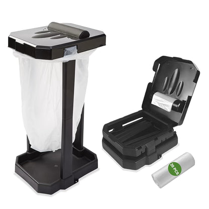 Toconv 20 Collapsible Trash Bag Holder with Pcs Trash Bags, Portable Trash Can with Trash Bag Storage, Waste Bin