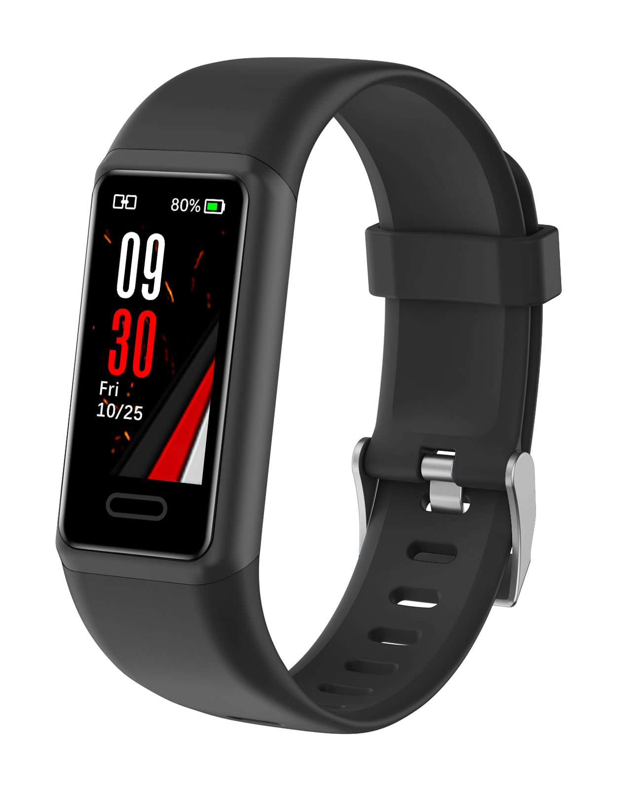Cloudpoem Fitness Tracker, Fitness Watches for Men Women with 24/7 Heart Rate Monitor Sleep Tracker Step/Calorie Counter Stopwatch Pedometer IP68 Waterproof (Black)