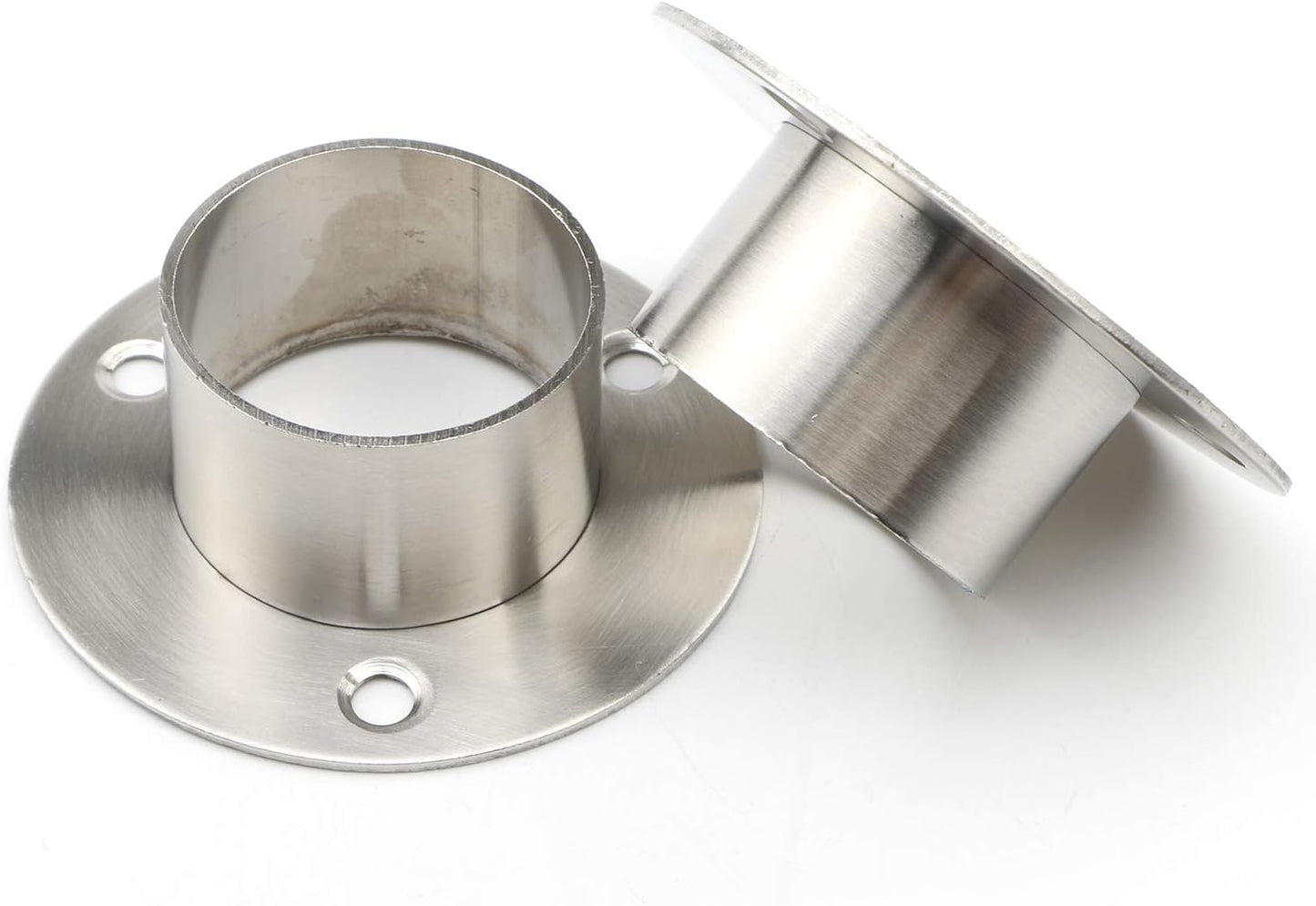 Stainless Steel Closet Rod Flange Holder for 1.5 inch (38mm) Diameter Steel Pipe, Pack of 2