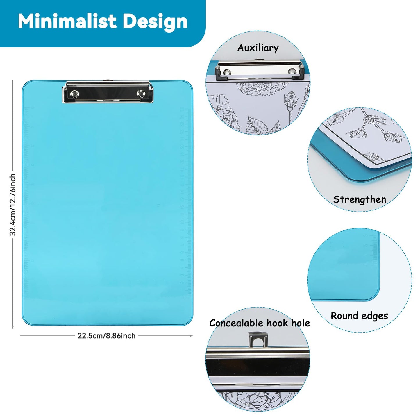 6uGooes Art Portfolio Bag for Kids, Art Folder with Handle, for A4 and 8.5" x 11" Artwork Drawing, with Clear Clipboard and Pencils,Creation Sets for Kids, Beginner, Travel Painting, Blue Theme