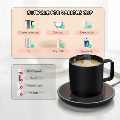 2 Coffee Mug Warmer, Smart Coffee Warmer Candle Warmer with Auto Shut Off for Office Desk, Cup Warmer with Temperature