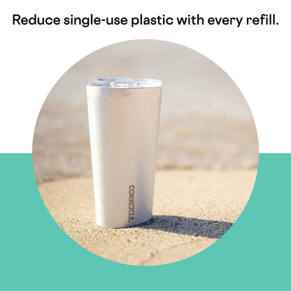 Corkcicle Classic Triple Insulated Coffee Mug with Lid, Neon Lights Kokomo, 24 oz – Stainless Steel Travel Tumbler Keeps Beverages Cold 9+hrs, Hot 3hrs – Cupholder Friendly Travel Coffee Tumbler
