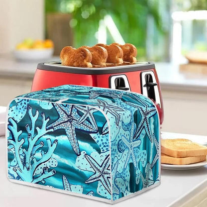 Starfish Blue Toaster Dust Cover, Polyester Fabric, 2/4 Slice, Dust and Fingerprint Protection, Machine Washable
