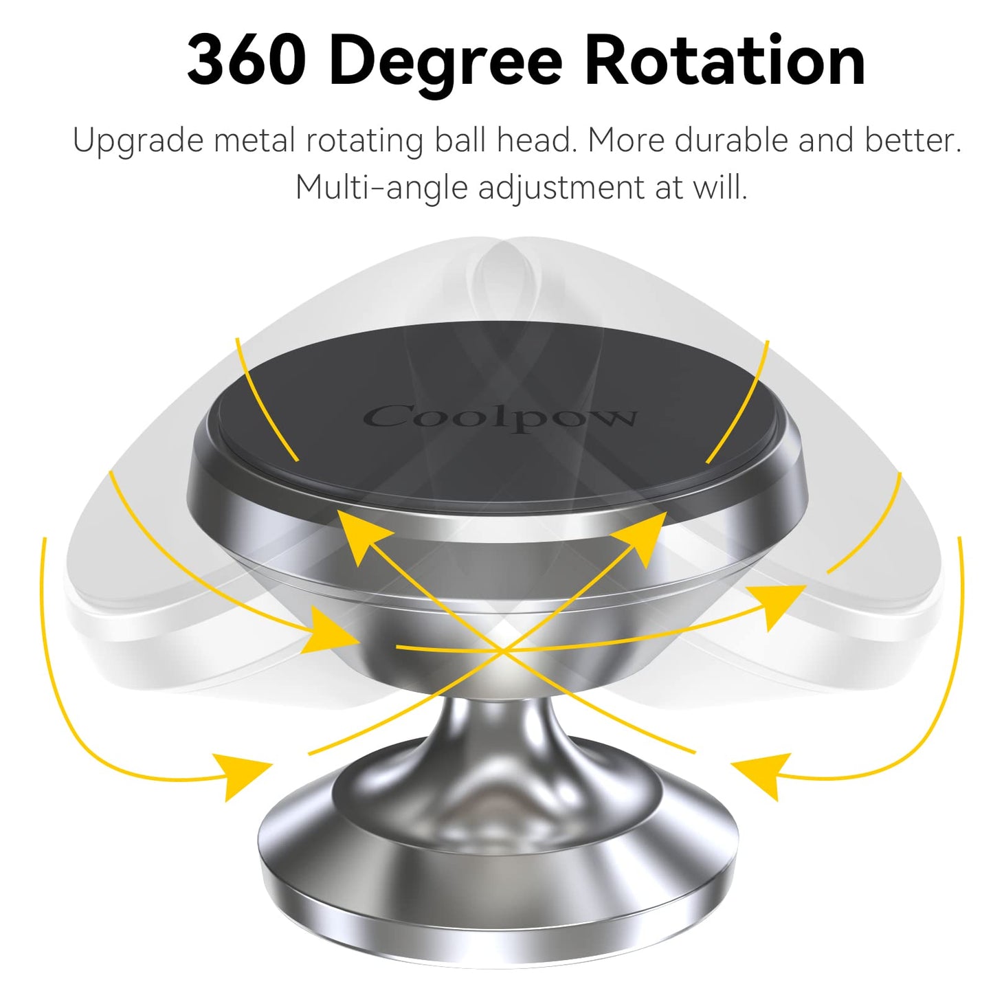 Coolpow【2 Packs 】Magnetic Phone Holder for car【Strong Magnet】phone holders for your car phone holder Mount for Car【4 Metal Plate】Universal Dash cell phone car mount for iphone Samsung car accessories