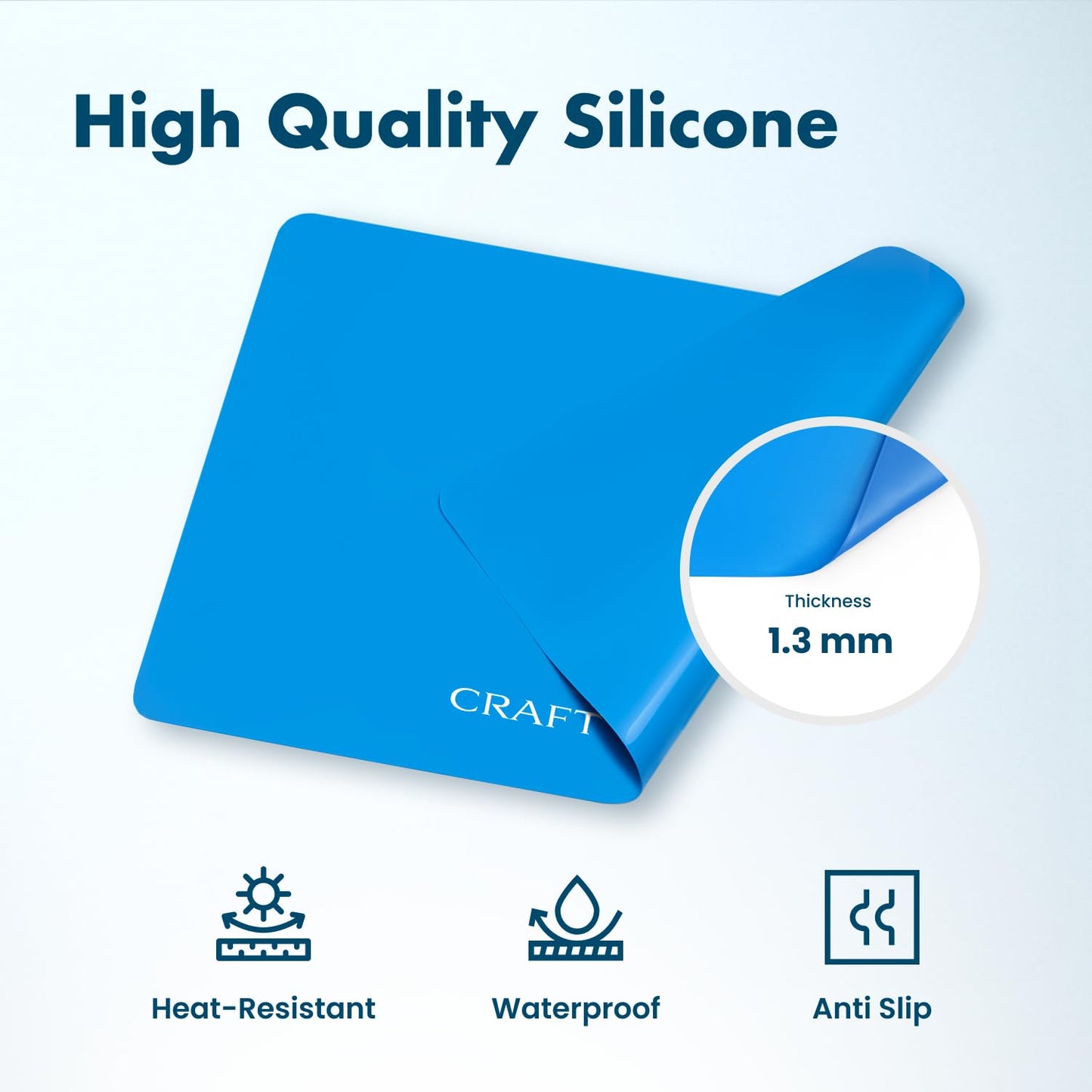 CRAFT RESIN Large Silicone Mat for Resin – 23.6” x 15.7” Non-Stick, Heat-Resistant Silicone Mat for Epoxy and UV Resin, DIY Projects and Art – Reusable Silicone Sheet for Casting and Painting