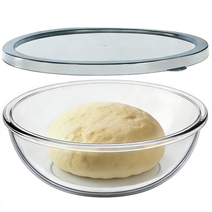 EWAFILU 6.2QT Large Glass Mixing Bowl with Lid, Clear Glass Salad Cooking Bowls for Sourdough, Salad and Storage Prepping and Baking Food Storage Set