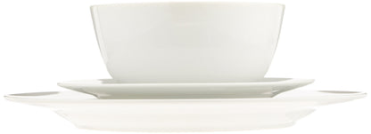 Amazon Basics Porcelain Dinnerware Set, Microwave and Dishwasher Safe, Service for 6, 18-Piece, Plates, Bowls, White