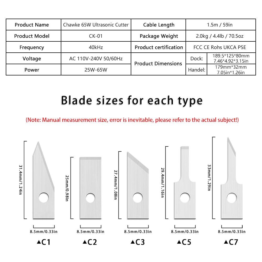 Chawke Profession 65W Ultrasonic Cutter Knife 40kHz Vibration Cutting 3D Print Resin, Dental Model Plastic, Car Modification Carbon fiber Acrylic Trimming Deburr DIY Power-driven Tools (Pro Version)