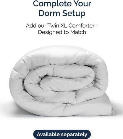 Skiennix Extra Deep Twin XL Sheet Set | 4-Piece Breathable Cooling Bedding - Soft, Wrinkle-Free White