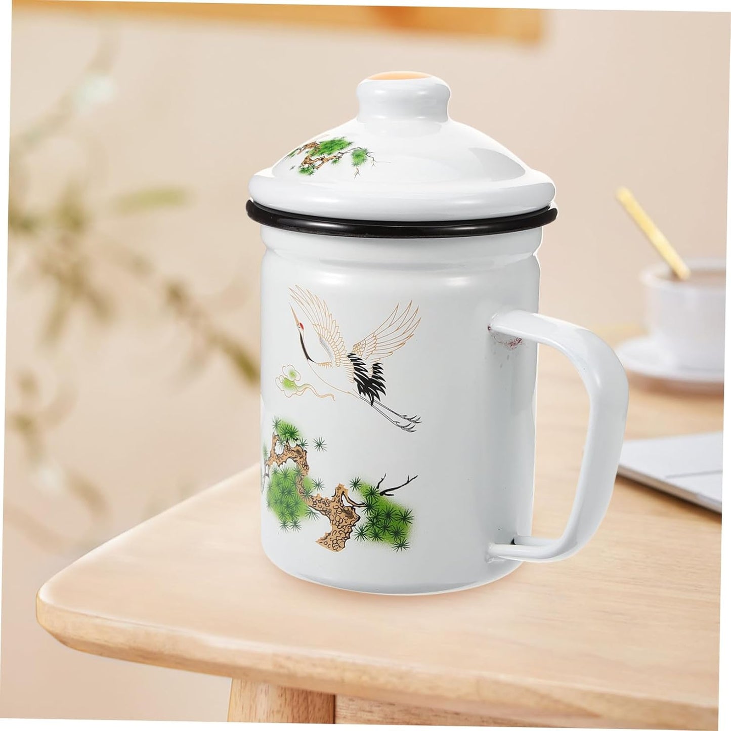 Enamel Mug Tea Cup with Infuser, Coffee Cups for Camping, Unbreakable Chinese Tea Cup, Classic Stainless Steel